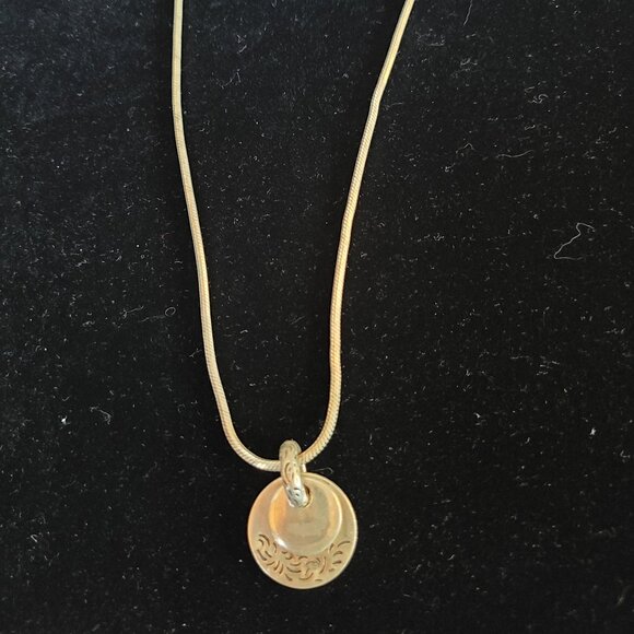 SILPADA 925 STERLING SILVER DISC CIRCLE PENDANT CHAIN NECKLACE S0959 - Picture 2 of 8